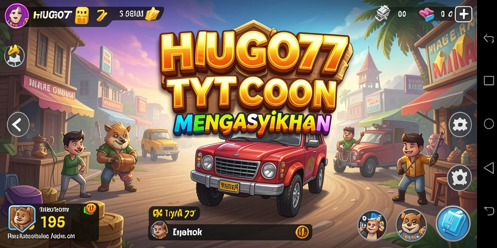 Screenshot HUGO77 menunjukkan aksi seru membangun kerajaan bisnis.
