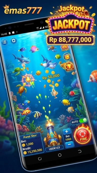 Tampilan antarmuka pengguna aplikasi emas777.